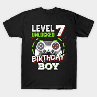 Level 7 Birthday Video Level Up Kids T-Shirt